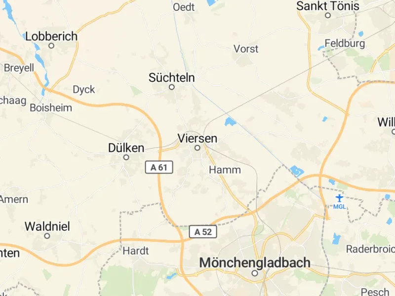 Karte des Einzugsgebiets, Autoverwertung Viersen