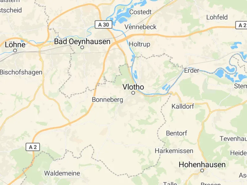 Karte des Einzugsgebiets, Autoverwertung Vlotho