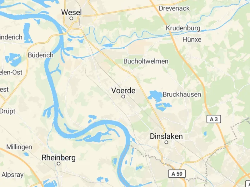 Karte des Einzugsgebiets, Autoverwertung Voerde