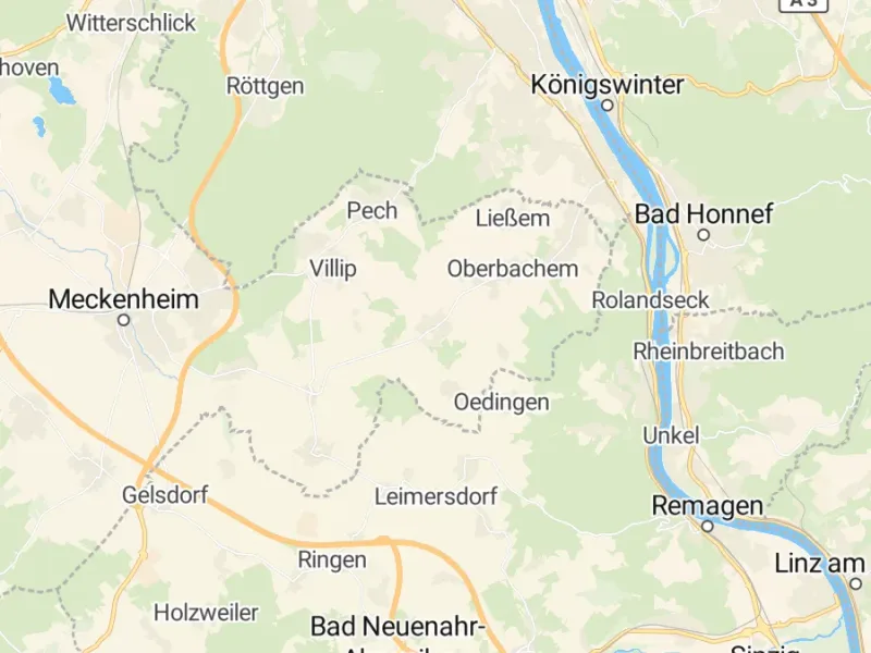 Karte des Einzugsgebiets, Autoverwertung Wachtberg