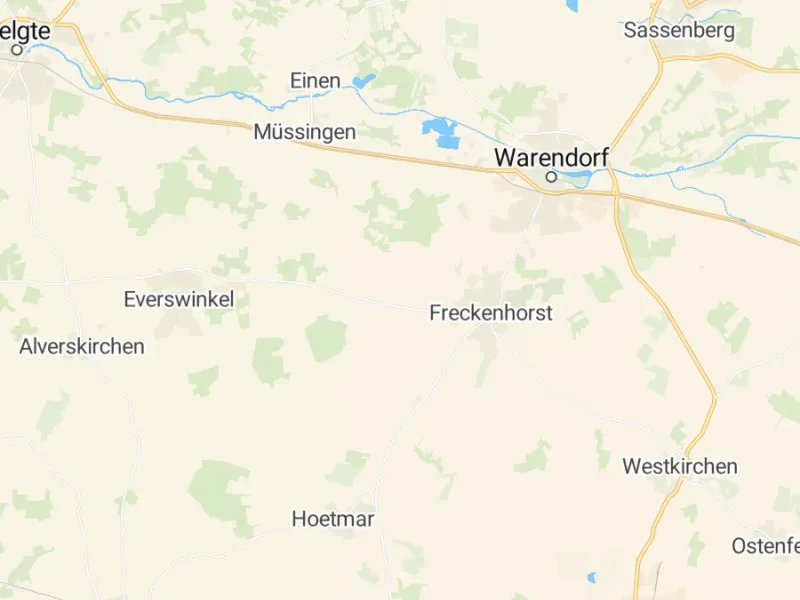 Karte des Einzugsgebiets, Autoverwertung Warendorf