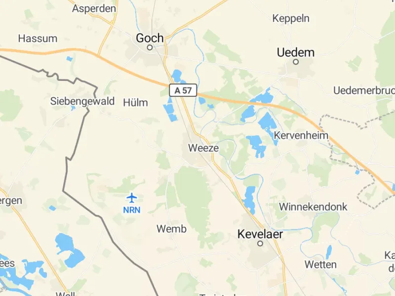 Karte des Einzugsgebiets, Autoverwertung Weeze