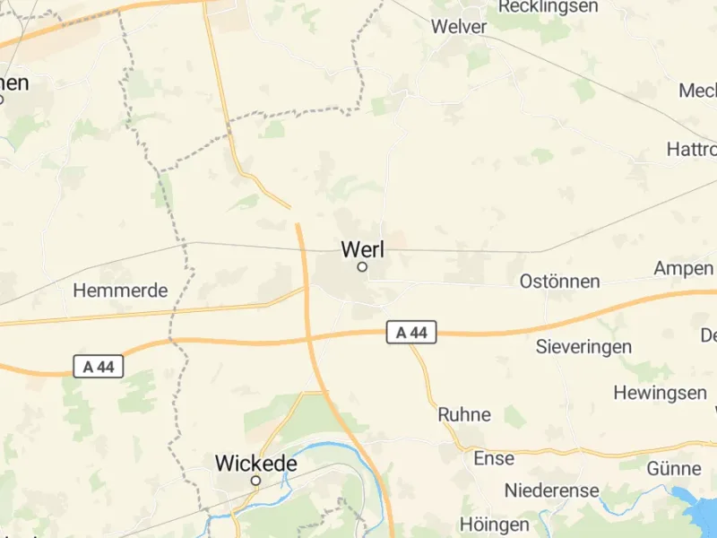 Karte des Einzugsgebiets, Autoverwertung Werl