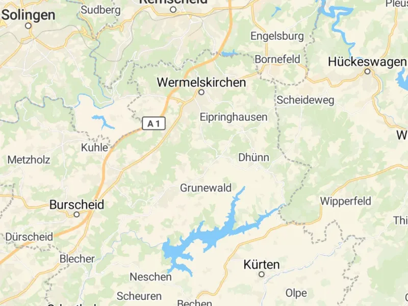 Karte des Einzugsgebiets, Autoverwertung Wermelskirchen