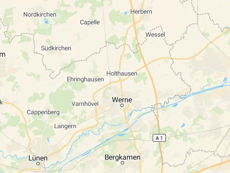 Karte des Einzugsgebiets, Autoverwertung Werne