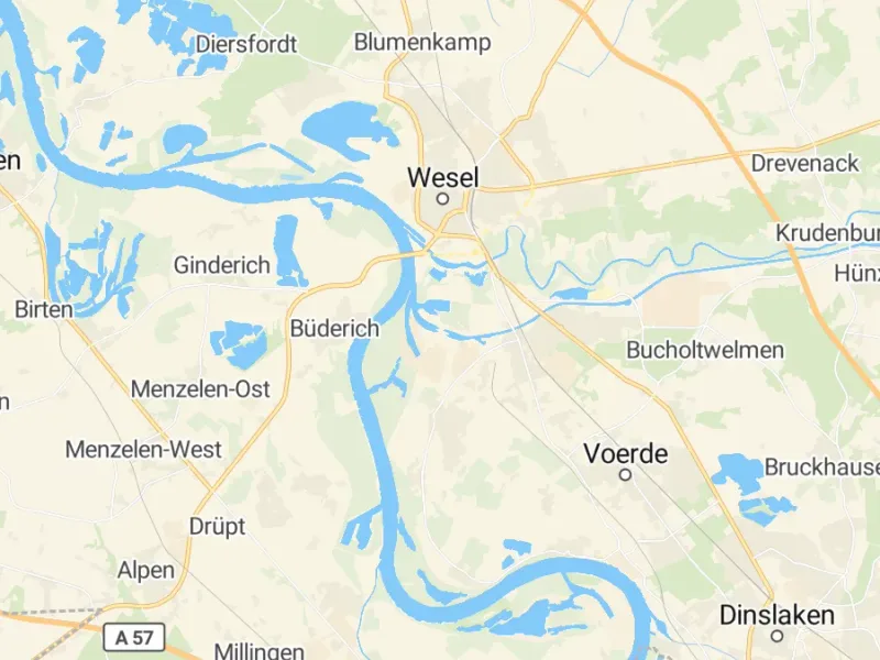 Karte des Einzugsgebiets, Autoverwertung Wesel