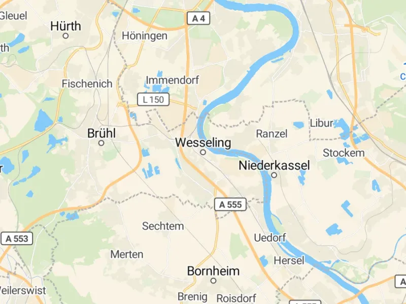 Karte des Einzugsgebiets, Autoverwertung Wesseling