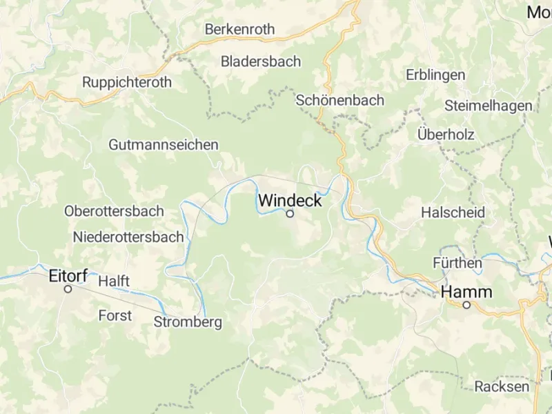 Karte des Einzugsgebiets, Autoverwertung Windeck