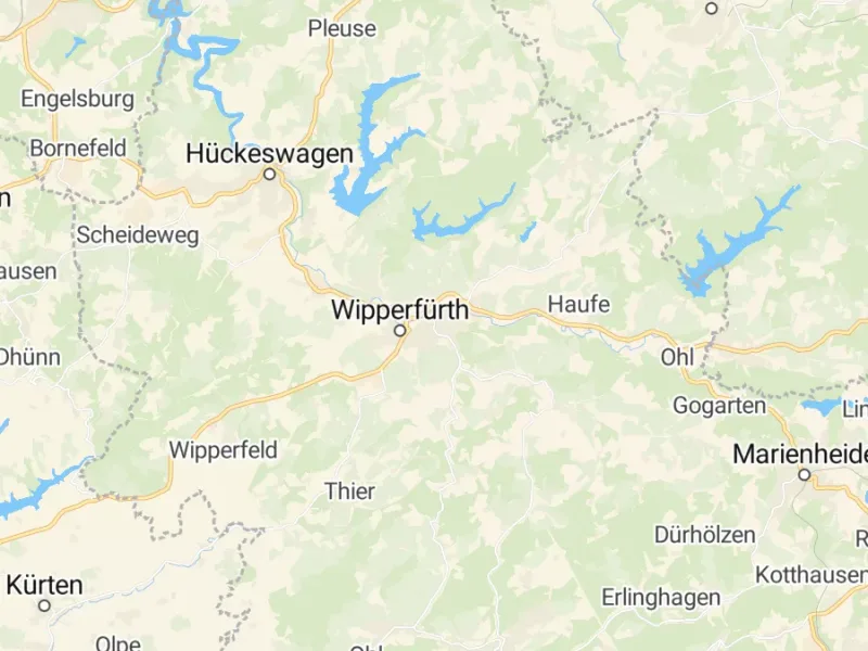 Karte des Einzugsgebiets, Autoverwertung Wipperfürth