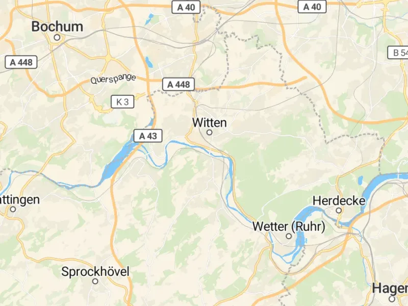 Karte des Einzugsgebiets, Autoverwertung Witten