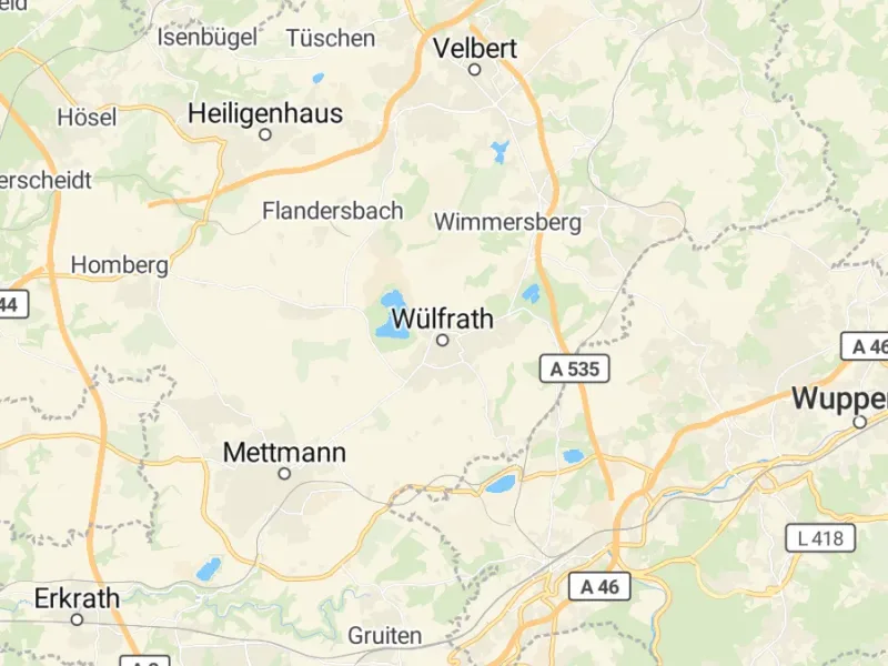 Karte des Einzugsgebiets, Autoverwertung Wülfrath
