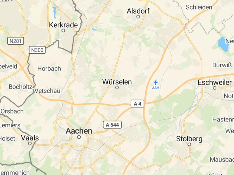 Karte des Einzugsgebiets, Autoverwertung Würselen