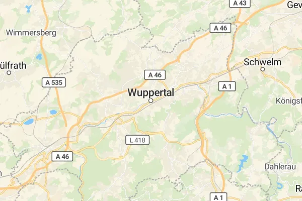 Karte von Wuppertal