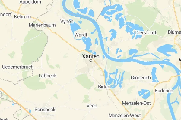 Karte von Xanten